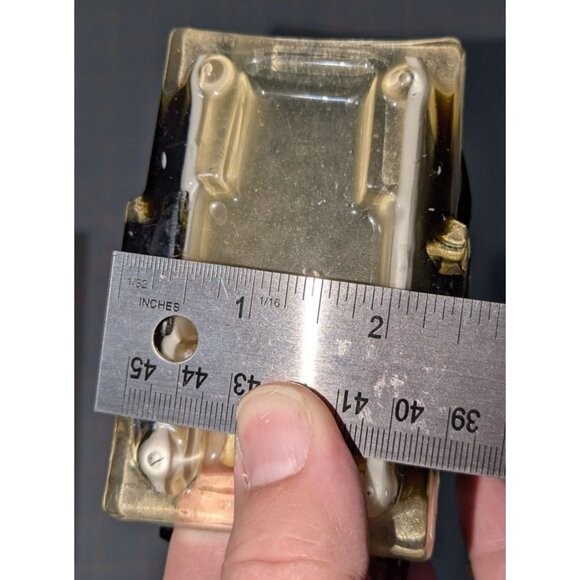 Vintage Resin Flower Napkin/Letter Holder Green & Brown Handmade MCM - Picture 4 of 15